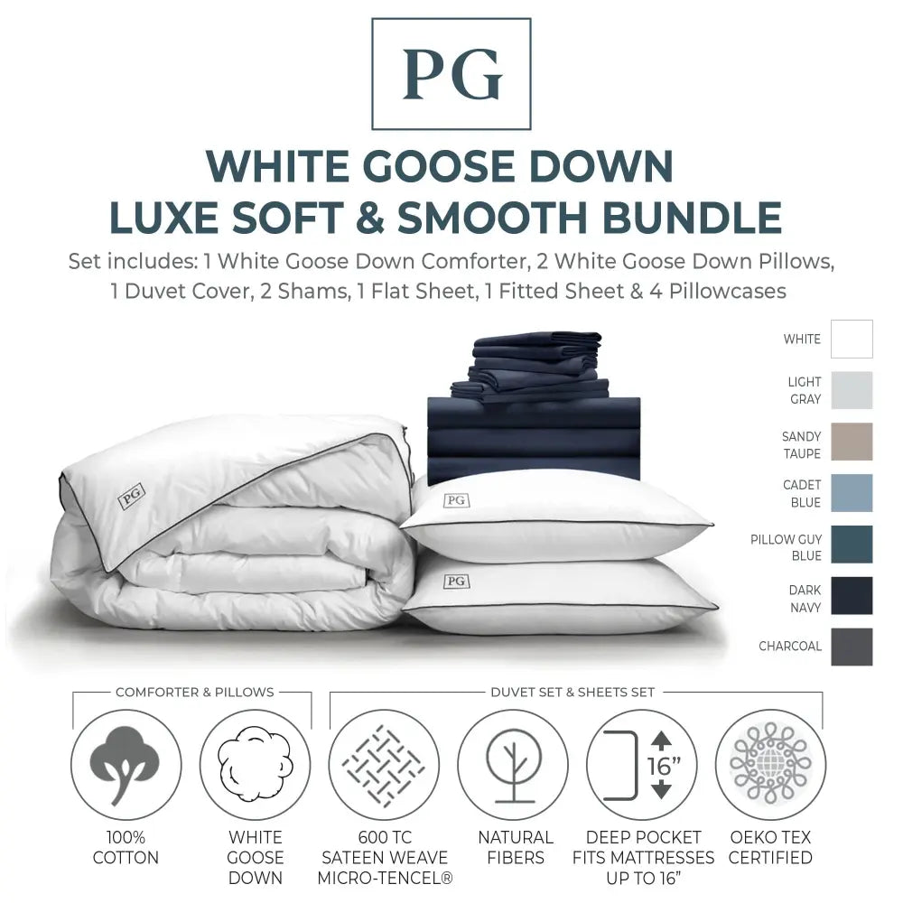 Luxe Soft & Smooth White Down Perfect Bundle