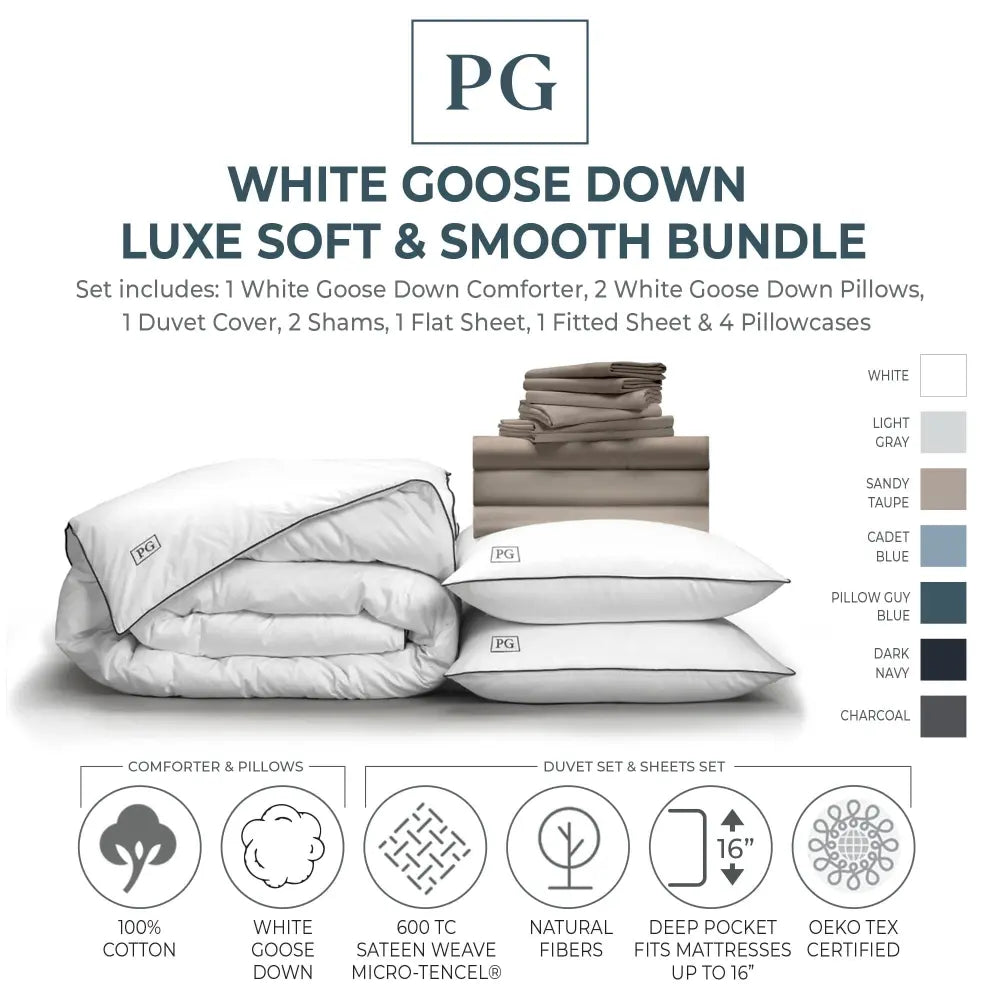 Luxe Soft & Smooth White Down Perfect Bundle