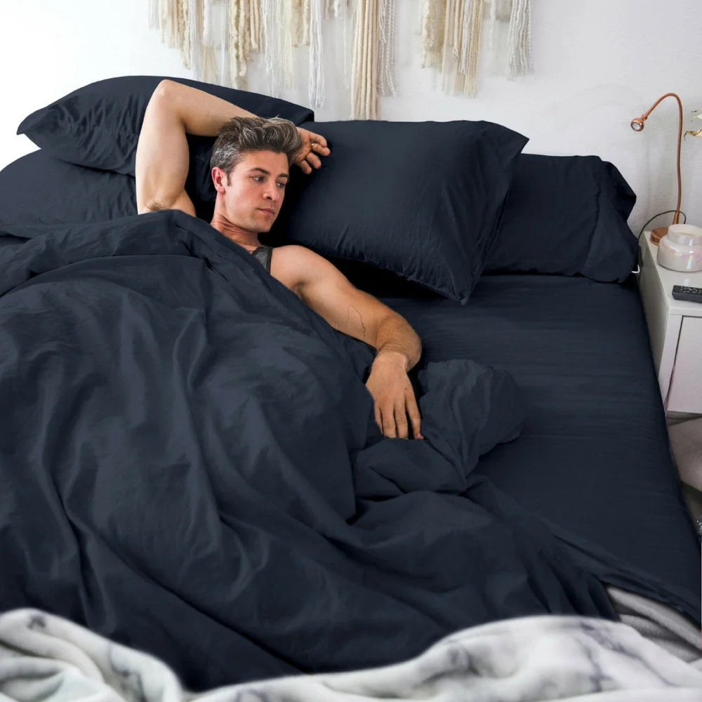 classic cool & crisp sheet set / Color-Dark Navy