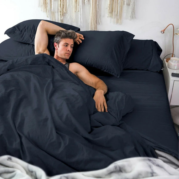 classic cool & crisp sheet set / Color-Dark Navy