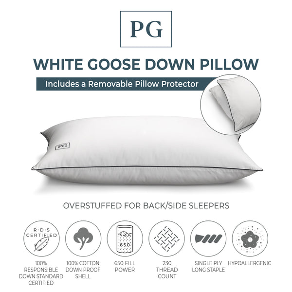 RDS Certified White Down Pillow | Pillow Guy