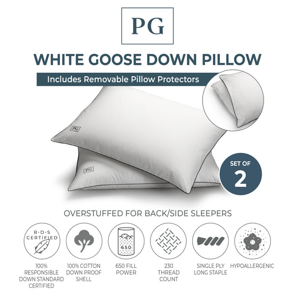 RDS Certified White Down Pillow | Pillow Guy