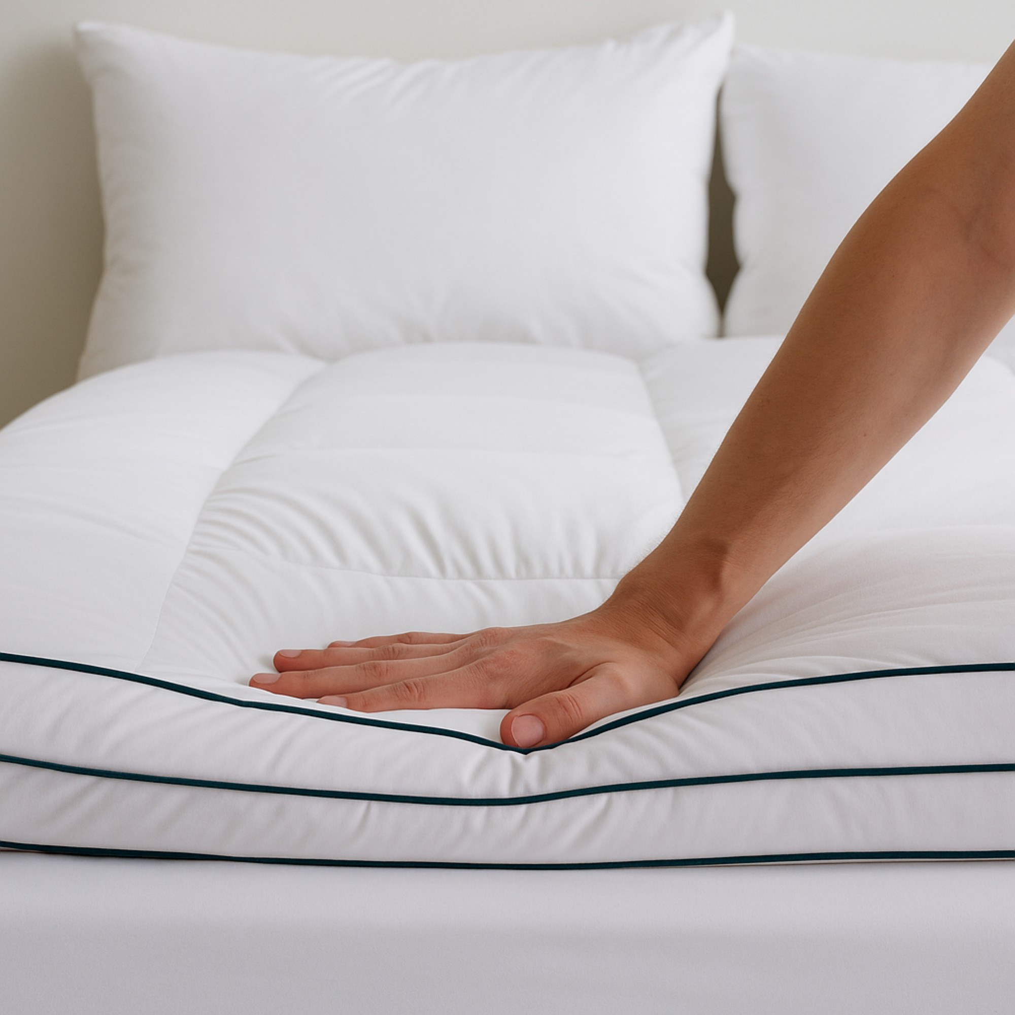 Down-Top Featherbed Mattress Topper - Blue